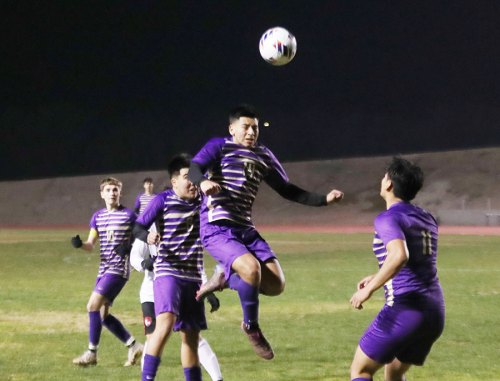 Lemoore's Ibrahim Ramirez had a header in Thursday's game against the Bullpups. 